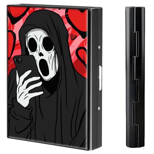 BVCLKJPOI Kreditkartenetui aus Metall, 6 Kartenfächer, RFID-blockierende Edelstahl-Geldbörse, schlanke Metall-Kreditkarten-Brieftasche, mit zuverlässigem Druckknopf, Metallgeldbörse für Damen und von BVCLKJPOI