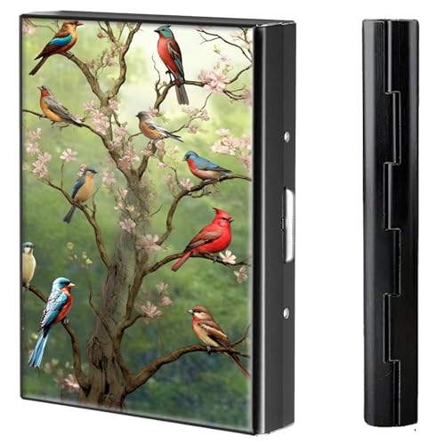 BVCLKJPOI Kreditkartenetui aus Metall, 6 Kartenfächer, RFID-blockierende Edelstahl-Geldbörse, schlanke Metall-Kreditkarten-Brieftasche, mit zuverlässigem Druckknopf, Metallgeldbörse für Damen und von BVCLKJPOI