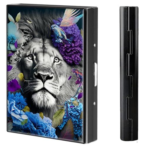 BVCLKJPOI Kreditkartenetui aus Metall, 6 Kartenfächer, RFID-blockierende Edelstahl-Geldbörse, schlanke Metall-Kreditkarten-Brieftasche, mit zuverlässigem Druckknopf, Metallgeldbörse für Damen und von BVCLKJPOI