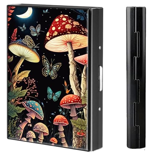 BVCLKJPOI Kreditkartenetui aus Metall, 6 Kartenfächer, RFID-blockierende Edelstahl-Geldbörse, schlanke Metall-Kreditkarten-Brieftasche, mit zuverlässigem Druckknopf, Metallgeldbörse für Damen und von BVCLKJPOI