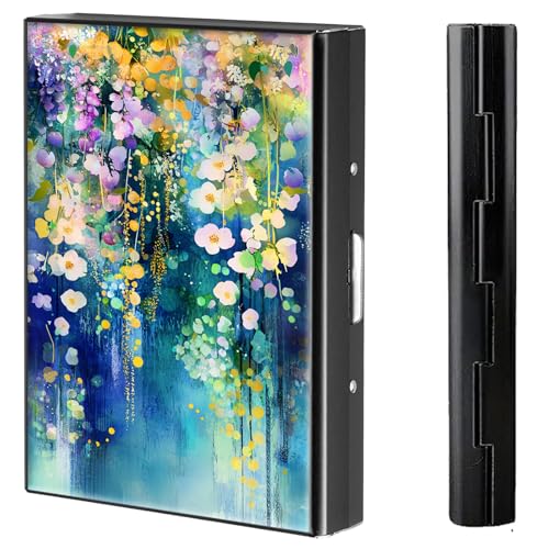 BVCLKJPOI Kreditkartenetui aus Metall, 6 Kartenfächer, RFID-blockierende Edelstahl-Geldbörse, schlanke Metall-Kreditkarten-Brieftasche, mit zuverlässigem Druckknopf, Metallgeldbörse für Damen und von BVCLKJPOI