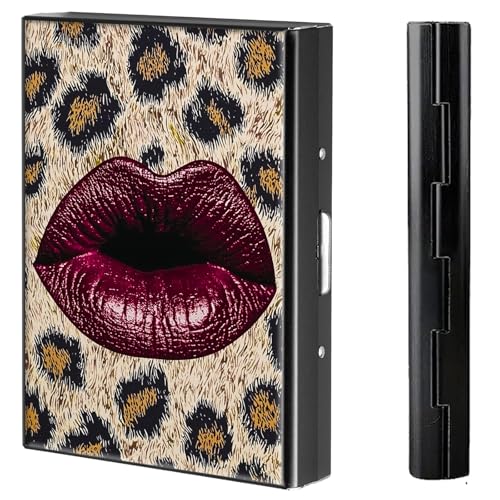 BVCLKJPOI Kreditkartenetui aus Metall, 6 Kartenfächer, RFID-blockierende Edelstahl-Geldbörse, schlanke Metall-Kreditkarten-Brieftasche, mit zuverlässigem Druckknopf, Metallgeldbörse für Damen und von BVCLKJPOI