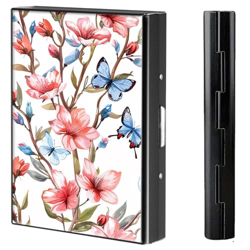 BVCLKJPOI Kreditkartenetui aus Metall, 6 Kartenfächer, RFID-blockierende Edelstahl-Geldbörse, schlanke Metall-Kreditkarten-Brieftasche, mit zuverlässigem Druckknopf, Metallgeldbörse für Damen und von BVCLKJPOI