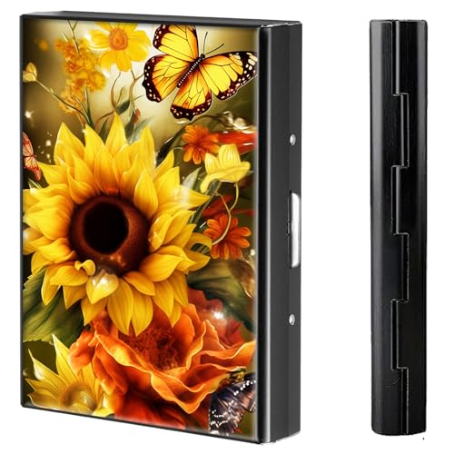 BVCLKJPOI Kreditkartenetui aus Metall, 6 Kartenfächer, RFID-blockierende Edelstahl-Geldbörse, schlanke Metall-Kreditkarten-Brieftasche, mit zuverlässigem Druckknopf, Metallgeldbörse für Damen und von BVCLKJPOI