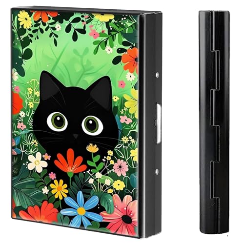 BVCLKJPOI Kreditkartenetui aus Metall, 6 Kartenfächer, RFID-blockierende Edelstahl-Geldbörse, schlanke Metall-Kreditkarten-Brieftasche, mit zuverlässigem Druckknopf, Metallgeldbörse für Damen und von BVCLKJPOI