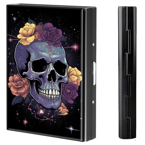 BVCLKJPOI Kreditkartenetui aus Metall, 6 Kartenfächer, RFID-blockierende Edelstahl-Geldbörse, schlanke Metall-Kreditkarten-Brieftasche, mit zuverlässigem Druckknopf, Metallgeldbörse für Damen und von BVCLKJPOI