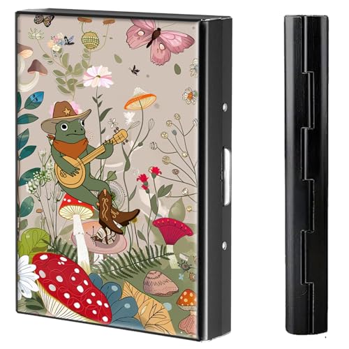 BVCLKJPOI Kreditkartenetui aus Metall, 6 Kartenfächer, RFID-blockierende Edelstahl-Geldbörse, schlanke Metall-Kreditkarten-Brieftasche, mit zuverlässigem Druckknopf, Metallgeldbörse für Damen und von BVCLKJPOI