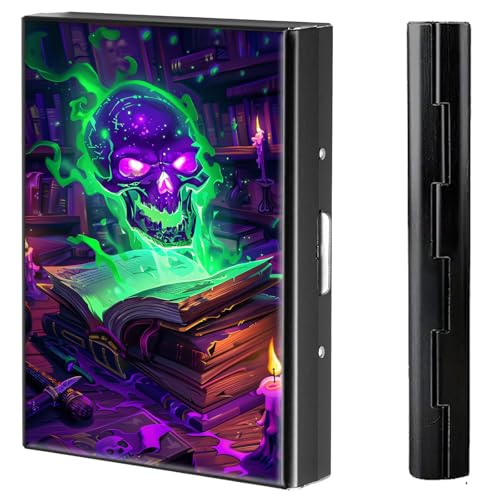 BVCLKJPOI Kreditkartenetui aus Metall, 6 Kartenfächer, RFID-blockierende Edelstahl-Geldbörse, schlanke Metall-Kreditkarten-Brieftasche, mit zuverlässigem Druckknopf, Metallgeldbörse für Damen und von BVCLKJPOI