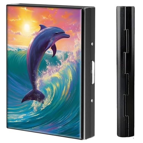 BVCLKJPOI Kreditkartenetui aus Metall, 6 Kartenfächer, RFID-blockierende Edelstahl-Geldbörse, schlanke Metall-Kreditkarten-Brieftasche, mit zuverlässigem Druckknopf, Metallgeldbörse für Damen und von BVCLKJPOI