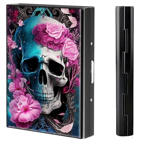 BVCLKJPOI Kreditkartenetui aus Metall, 6 Kartenfächer, RFID-blockierende Edelstahl-Geldbörse, schlanke Metall-Kreditkarten-Brieftasche, mit zuverlässigem Druckknopf, Metallgeldbörse für Damen und von BVCLKJPOI