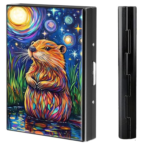 BVCLKJPOI Kreditkartenetui aus Metall, 6 Kartenfächer, RFID-blockierende Edelstahl-Geldbörse, schlanke Metall-Kreditkarten-Brieftasche, mit zuverlässigem Druckknopf, Metallgeldbörse für Damen und von BVCLKJPOI