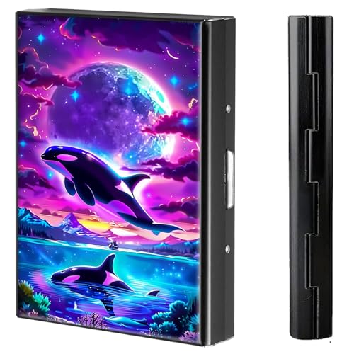 BVCLKJPOI Kreditkartenetui aus Metall, 6 Kartenfächer, RFID-blockierende Edelstahl-Geldbörse, schlanke Metall-Kreditkarten-Brieftasche, mit zuverlässigem Druckknopf, Metallgeldbörse für Damen und von BVCLKJPOI