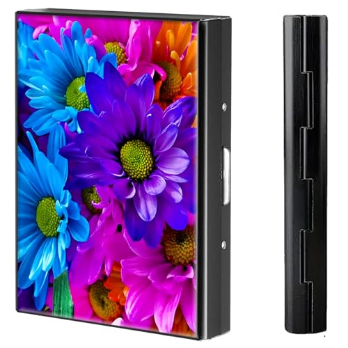 BVCLKJPOI Kreditkartenetui aus Metall, 6 Kartenfächer, RFID-blockierende Edelstahl-Geldbörse, schlanke Metall-Kreditkarten-Brieftasche, mit zuverlässigem Druckknopf, Metallgeldbörse für Damen und von BVCLKJPOI