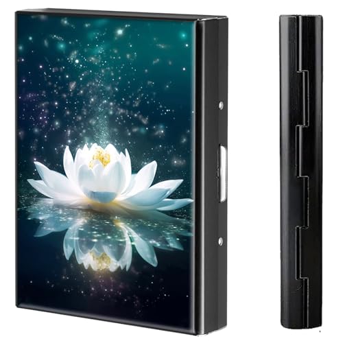 BVCLKJPOI Kreditkartenetui aus Metall, 6 Kartenfächer, RFID-blockierende Edelstahl-Geldbörse, schlanke Metall-Kreditkarten-Brieftasche, mit zuverlässigem Druckknopf, Metallgeldbörse für Damen und von BVCLKJPOI