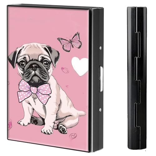 BVCLKJPOI Kreditkartenetui aus Metall, 6 Kartenfächer, RFID-blockierende Edelstahl-Geldbörse, schlanke Metall-Kreditkarten-Brieftasche, mit zuverlässigem Druckknopf, Metallgeldbörse für Damen und von BVCLKJPOI