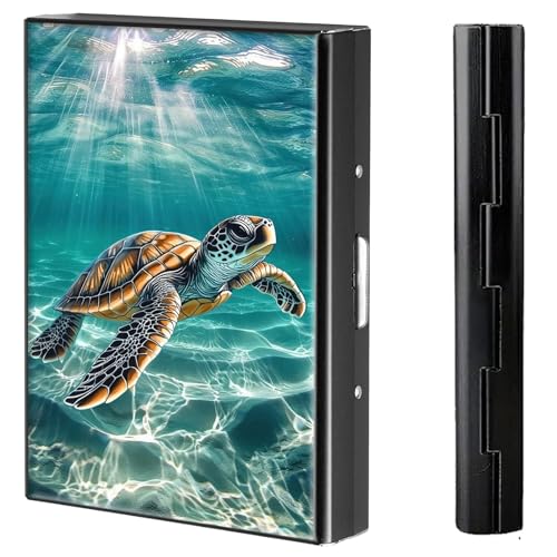 BVCLKJPOI Kreditkartenetui aus Metall, 6 Kartenfächer, RFID-blockierende Edelstahl-Geldbörse, schlanke Metall-Kreditkarten-Brieftasche, mit zuverlässigem Druckknopf, Metallgeldbörse für Damen und von BVCLKJPOI