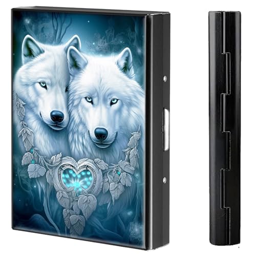 BVCLKJPOI Kreditkartenetui aus Metall, 6 Kartenfächer, RFID-blockierende Edelstahl-Geldbörse, schlanke Metall-Kreditkarten-Brieftasche, mit zuverlässigem Druckknopf, Metallgeldbörse für Damen und von BVCLKJPOI