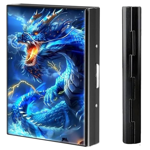 BVCLKJPOI Kreditkartenetui aus Metall, 6 Kartenfächer, RFID-blockierende Edelstahl-Geldbörse, schlanke Metall-Kreditkarten-Brieftasche, mit zuverlässigem Druckknopf, Metallgeldbörse für Damen und von BVCLKJPOI