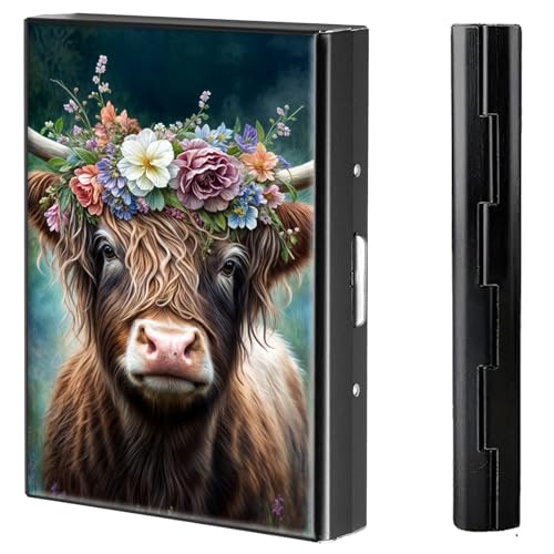 BVCLKJPOI Kreditkartenetui aus Metall, 6 Kartenfächer, RFID-blockierende Edelstahl-Geldbörse, schlanke Metall-Kreditkarten-Brieftasche, mit zuverlässigem Druckknopf, Metallgeldbörse für Damen und von BVCLKJPOI