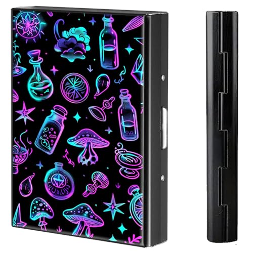 BVCLKJPOI Kreditkartenetui aus Metall, 6 Kartenfächer, RFID-blockierende Edelstahl-Geldbörse, schlanke Metall-Kreditkarten-Brieftasche, mit zuverlässigem Druckknopf, Metallgeldbörse für Damen und von BVCLKJPOI