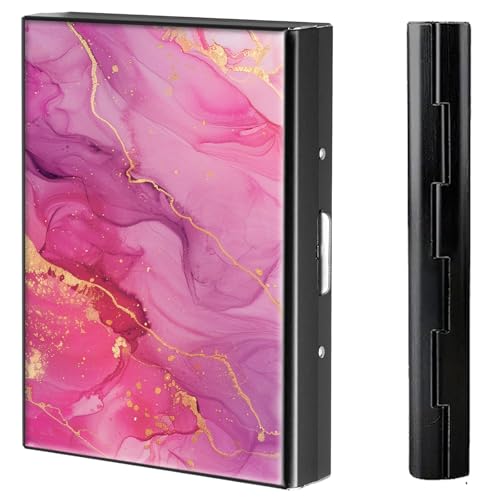 BVCLKJPOI Kreditkartenetui aus Metall, 6 Kartenfächer, RFID-blockierende Edelstahl-Geldbörse, schlanke Metall-Kreditkarten-Brieftasche, mit zuverlässigem Druckknopf, Metallgeldbörse für Damen und von BVCLKJPOI