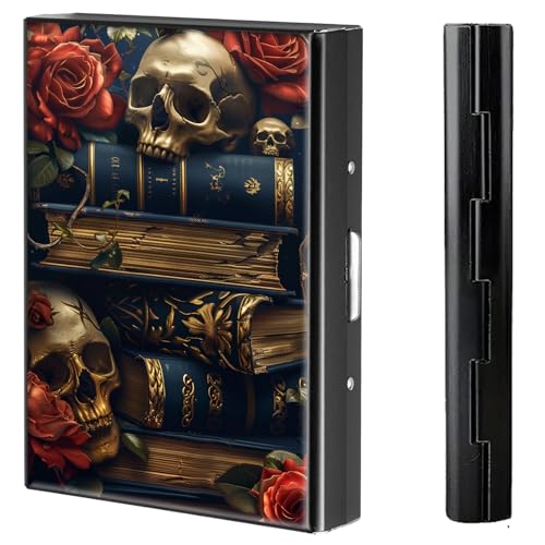 BVCLKJPOI Kreditkartenetui aus Metall, 6 Kartenfächer, RFID-blockierende Edelstahl-Geldbörse, schlanke Metall-Kreditkarten-Brieftasche, mit zuverlässigem Druckknopf, Metallgeldbörse für Damen und von BVCLKJPOI