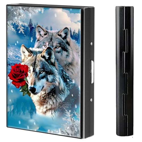 BVCLKJPOI Kreditkartenetui aus Metall, 6 Kartenfächer, RFID-blockierende Edelstahl-Geldbörse, schlanke Metall-Kreditkarten-Brieftasche, mit zuverlässigem Druckknopf, Metallgeldbörse für Damen und von BVCLKJPOI