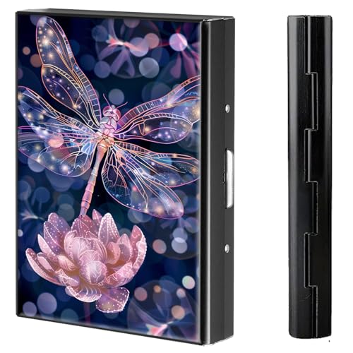 BVCLKJPOI Kreditkartenetui aus Metall, 6 Kartenfächer, RFID-blockierende Edelstahl-Geldbörse, schlanke Metall-Kreditkarten-Brieftasche, mit zuverlässigem Druckknopf, Metallgeldbörse für Damen und von BVCLKJPOI