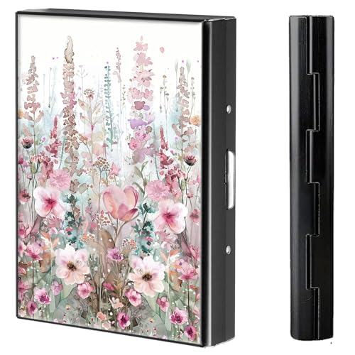 BVCLKJPOI Kreditkartenetui aus Metall, 6 Kartenfächer, RFID-blockierende Edelstahl-Geldbörse, schlanke Metall-Kreditkarten-Brieftasche, mit zuverlässigem Druckknopf, Metallgeldbörse für Damen und von BVCLKJPOI