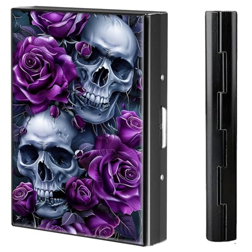 BVCLKJPOI Kreditkartenetui aus Metall, 6 Kartenfächer, RFID-blockierende Edelstahl-Geldbörse, schlanke Metall-Kreditkarten-Brieftasche, mit zuverlässigem Druckknopf, Metallgeldbörse für Damen und von BVCLKJPOI