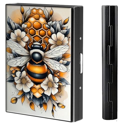 BVCLKJPOI Kreditkartenetui aus Metall, 6 Kartenfächer, RFID-blockierende Edelstahl-Geldbörse, schlanke Metall-Kreditkarten-Brieftasche, mit zuverlässigem Druckknopf, Metallgeldbörse für Damen und von BVCLKJPOI