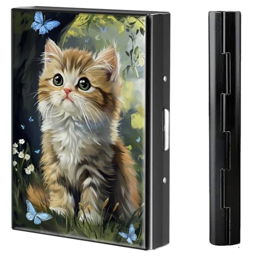 BVCLKJPOI Kreditkartenetui aus Metall, 6 Kartenfächer, RFID-blockierende Edelstahl-Geldbörse, schlanke Metall-Kreditkarten-Brieftasche, mit zuverlässigem Druckknopf, Metallgeldbörse für Damen und von BVCLKJPOI