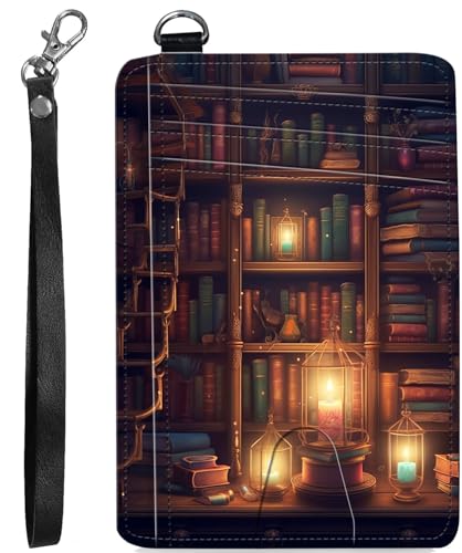 BVCLKJPOI RFID Blocking Wallet Women Slim Credit Card Holder with ID Window, Cute Small Front Pocket Card Wallet, Minimalist PU Leather Card Case for Travel Shopping Office Use, A1, Bücherregal von BVCLKJPOI