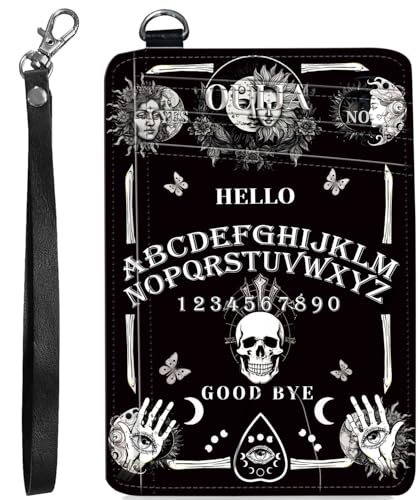 BVCLKJPOI RFID Blocking Wallet Women Slim Credit Card Holder with ID Window, Cute Small Front Pocket Card Wallet, Minimalist PU Leather Card Case for Travel Shopping Office Use, A1, Ouija Board von BVCLKJPOI