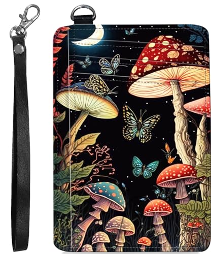 BVCLKJPOI RFID Blocking Wallet Women Slim Credit Card Holder with ID Window, Cute Small Front Pocket Card Wallet, Minimalist PU Leather Card Case for Travel Shopping Office Use, A1, Pilz 1 von BVCLKJPOI