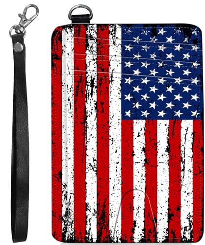 BVCLKJPOI RFID Blocking Wallet Women Slim Credit Card Holder with ID Window, Cute Small Front Pocket Card Wallet, Minimalist PU Leather Card Case for Travel Shopping Office Use, A2, Amerikanische von BVCLKJPOI