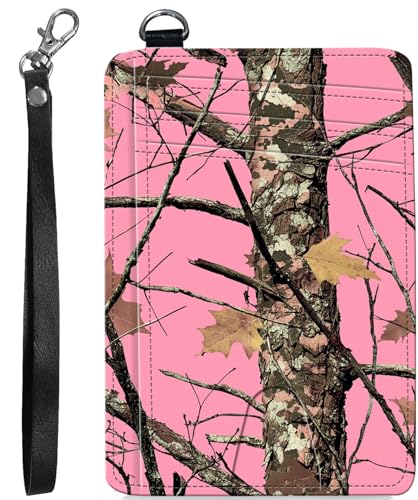 BVCLKJPOI RFID Blocking Wallet Women Slim Credit Card Holder with ID Window, Cute Small Front Pocket Card Wallet, Minimalist PU Leather Card Case for Travel Shopping Office Use, A2, Rosa Tarnbaum von BVCLKJPOI