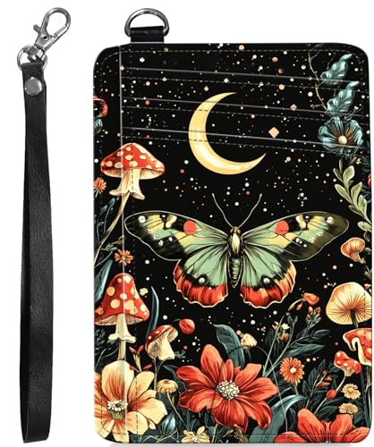 BVCLKJPOI RFID Blocking Wallet Women Slim Credit Card Holder with ID Window, Cute Small Front Pocket Card Wallet, Minimalist PU Leather Card Case for Travel Shopping Office Use, A2, schmetterlings von BVCLKJPOI