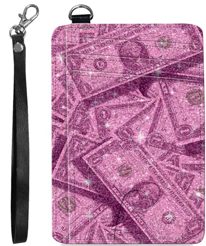 BVCLKJPOI RFID Blocking Wallet Women Slim Credit Card Holder with ID Window, Cute Small Front Pocket Card Wallet, Minimalist PU Leather Card Case for Travel Shopping Office Use, A3, Pink Us Dollar von BVCLKJPOI