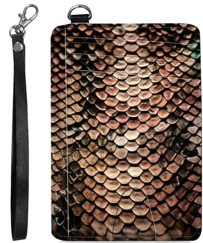 BVCLKJPOI RFID Blocking Wallet Women Slim Credit Card Holder with ID Window, Cute Small Front Pocket Card Wallet, Minimalist PU Leather Card Case for Travel Shopping Office Use, A3, Schlangenmuster von BVCLKJPOI