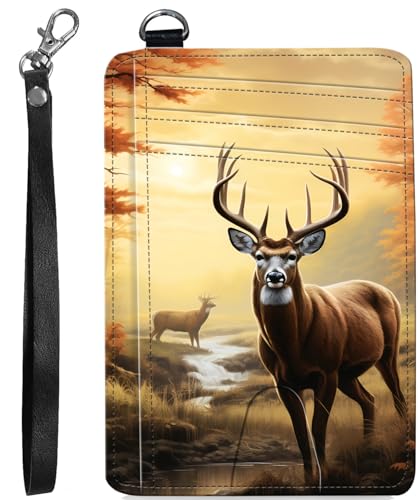 BVCLKJPOI RFID Blocking Wallet Women Slim Credit Card Holder with ID Window, Cute Small Front Pocket Card Wallet, Minimalist PU Leather Card Case for Travel Shopping Office Use, A3, WaldHirsch von BVCLKJPOI