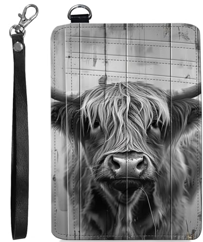 BVCLKJPOI RFID Blocking Wallet Women Slim Credit Card Holder with ID Window, Cute Small Front Pocket Card Wallet, Minimalist PU Leather Card Case for Travel Shopping Office Use, A4, Kuh mit von BVCLKJPOI