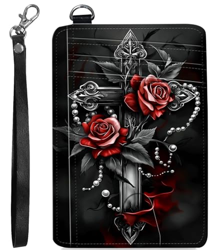BVCLKJPOI RFID Blocking Wallet Women Slim Credit Card Holder with ID Window, Cute Small Front Pocket Card Wallet, Minimalist PU Leather Card Case for Travel Shopping Office Use, A4, Rose von BVCLKJPOI