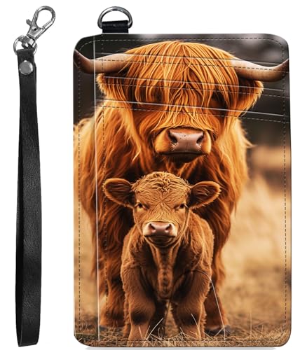 BVCLKJPOI RFID Blocking Wallet Women Slim Credit Card Holder with ID Window, Cute Small Front Pocket Card Wallet, Minimalist PU Leather Card Case for Travel Shopping Office Use, A4, Süße Kuh von BVCLKJPOI