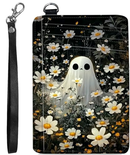 BVCLKJPOI RFID Blocking Wallet Women Slim Credit Card Holder with ID Window, Cute Small Front Pocket Card Wallet, Minimalist PU Leather Card Case for Travel Shopping Office Use, A5, Gruselfigur von BVCLKJPOI