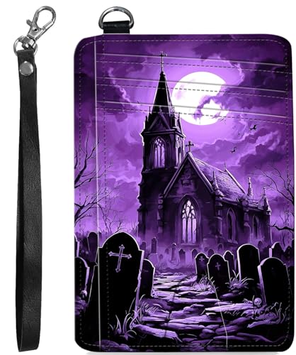 BVCLKJPOI RFID Blocking Wallet Women Slim Credit Card Holder with ID Window, Cute Small Front Pocket Card Wallet, Minimalist PU Leather Card Case for Travel Shopping Office Use, A5, Schloss von BVCLKJPOI
