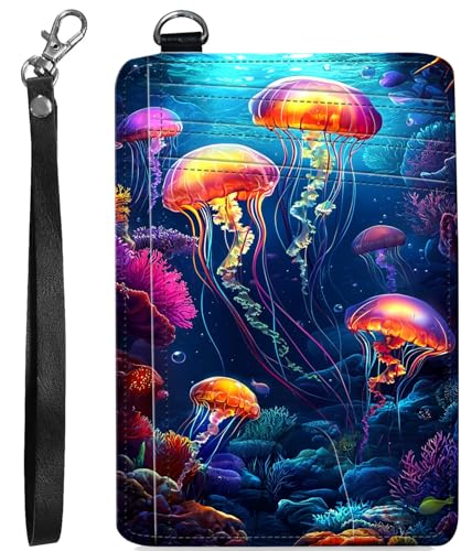 BVCLKJPOI RFID Blocking Wallet Women Slim Credit Card Holder with ID Window, Cute Small Front Pocket Card Wallet, Minimalist PU Leather Card Case for Travel Shopping Office Use, A5, quallendesign von BVCLKJPOI