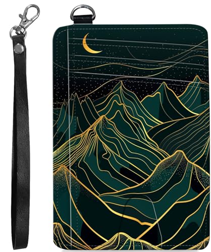 BVCLKJPOI RFID Blocking Wallet Women Slim Credit Card Holder with ID Window, Cute Small Front Pocket Card Wallet, Minimalist PU Leather Card Case for Travel Shopping Office Use, A6, Bergkette von BVCLKJPOI