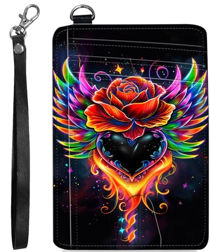 BVCLKJPOI RFID Blocking Wallet Women Slim Credit Card Holder with ID Window, Cute Small Front Pocket Card Wallet, Minimalist PU Leather Card Case for Travel Shopping Office Use, A7, American Love von BVCLKJPOI