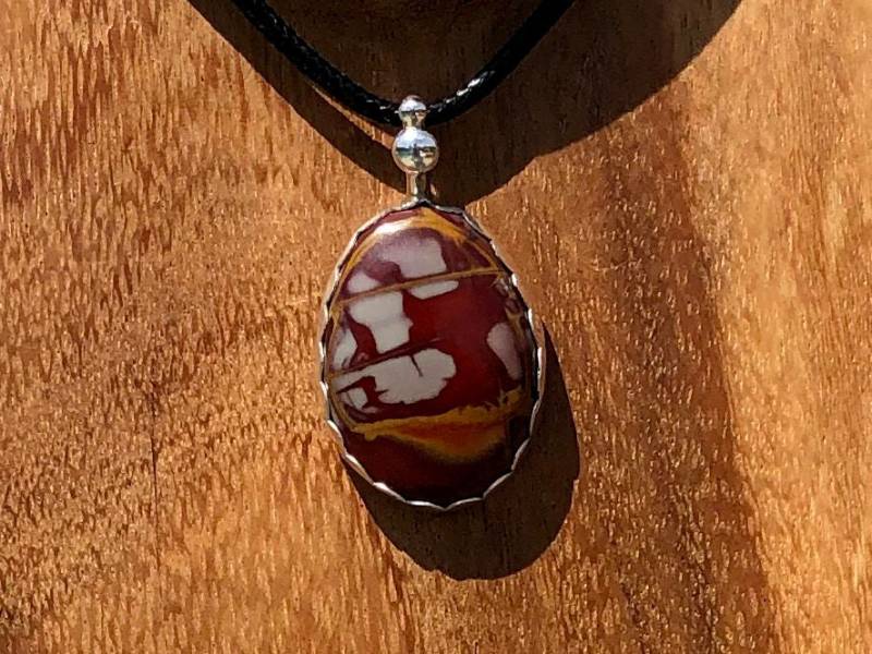 Mookite Jasper Cabochon Set in Feinem Silber von BVCreationsAZ